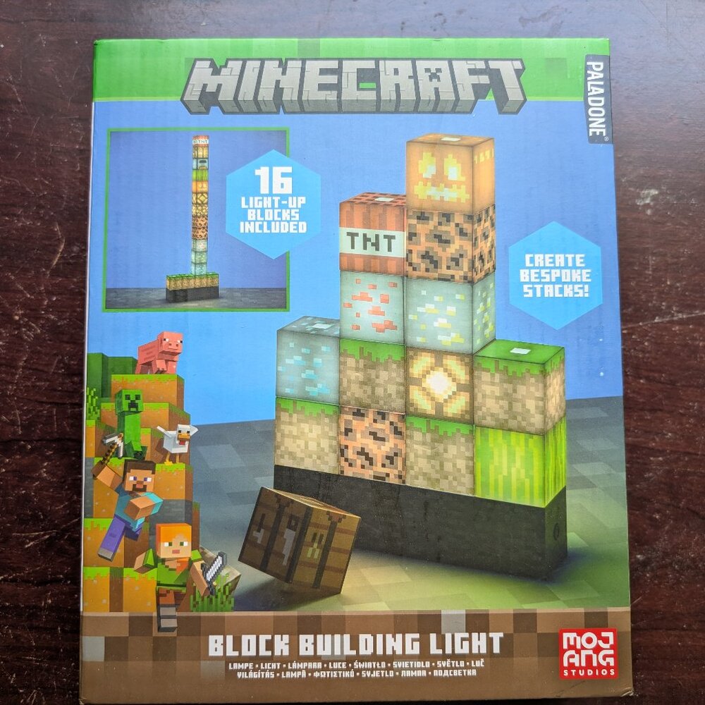 Paladone Minecraft Building Block Night Light – Officially Licensed LED Lamp